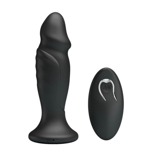 dop, Dop Anal Cu Vibratii Mr. Play Super Power I, Negru, 12 Cm, pasiune.ro