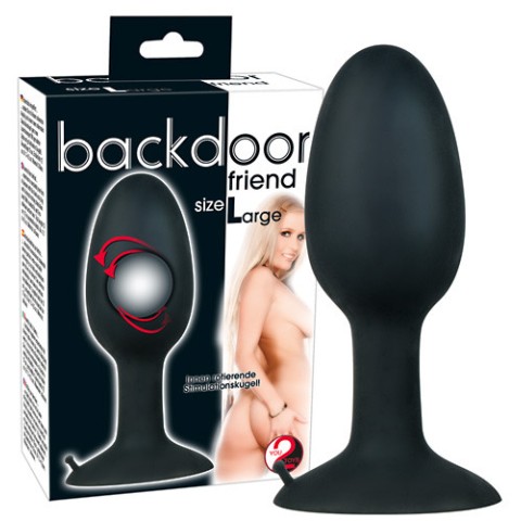 You2Toys, Dop Anal Backdoor Friend Large, Negru, 12 Cm, pasiune.ro