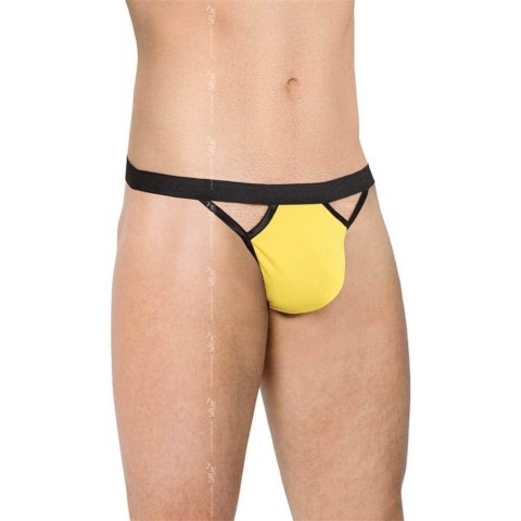 Lenjerie sexy barbati, Chiloti Tip Jockstrap, Galben, Marime Universala, pasiune.ro