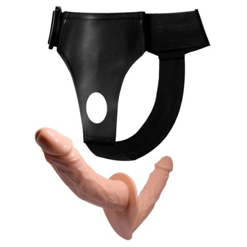 Baile, Strap On Dublu Ultra Passionate Harness, Natural, 18 Cm, pasiune.ro