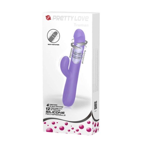 pretty, Vibrator Rabbit Cu Rotatii Truman, Lila, 23.5 Cm, pasiune.ro