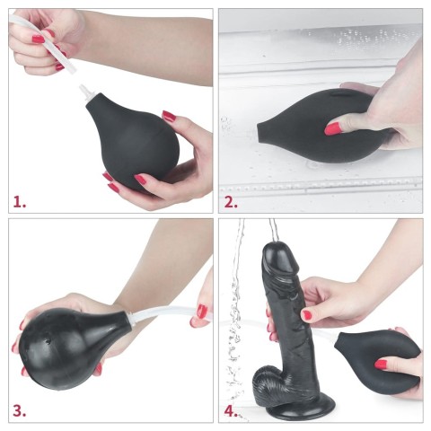 Ejaculatoare, Dildo Clasic Cu Functie Ejaculare Squirting Extreme, Negru, 22.8 Cm, pasiune.ro