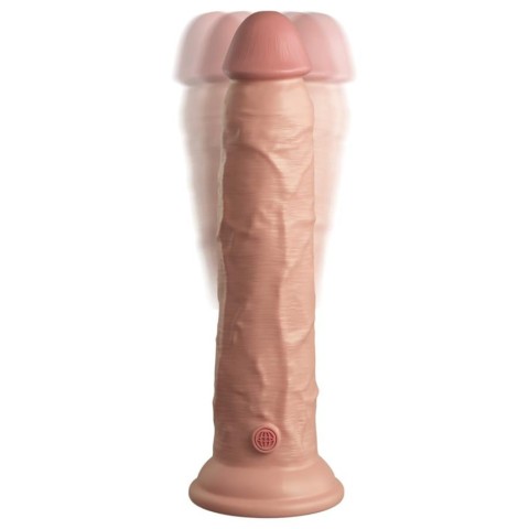 Pipedream - King Cock Elite, Vibrator Realistic Cu Telecomanda Dual Density Silicone Cock, Natural, 22.5 Cm, pasiune.ro