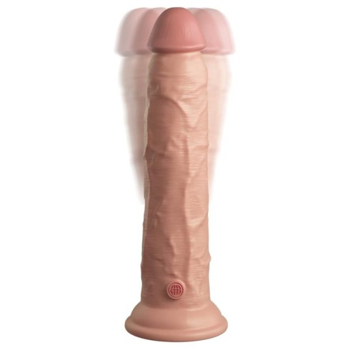 silicone, Vibrator Realistic Cu Telecomanda Dual Density Silicone Cock, Natural, 22.5 Cm, pasiune.ro