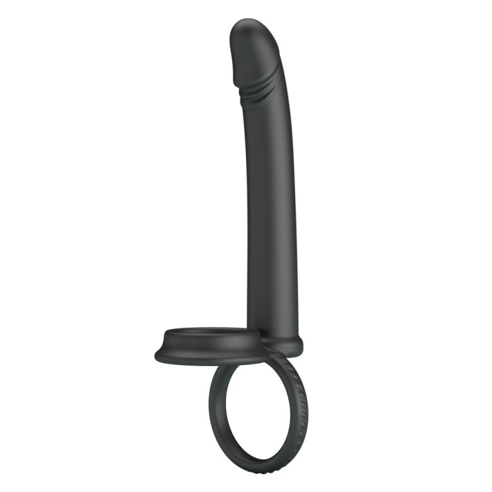 Inel Penis Cu Dildo Anal Moses, Negru, 13 Cm 4