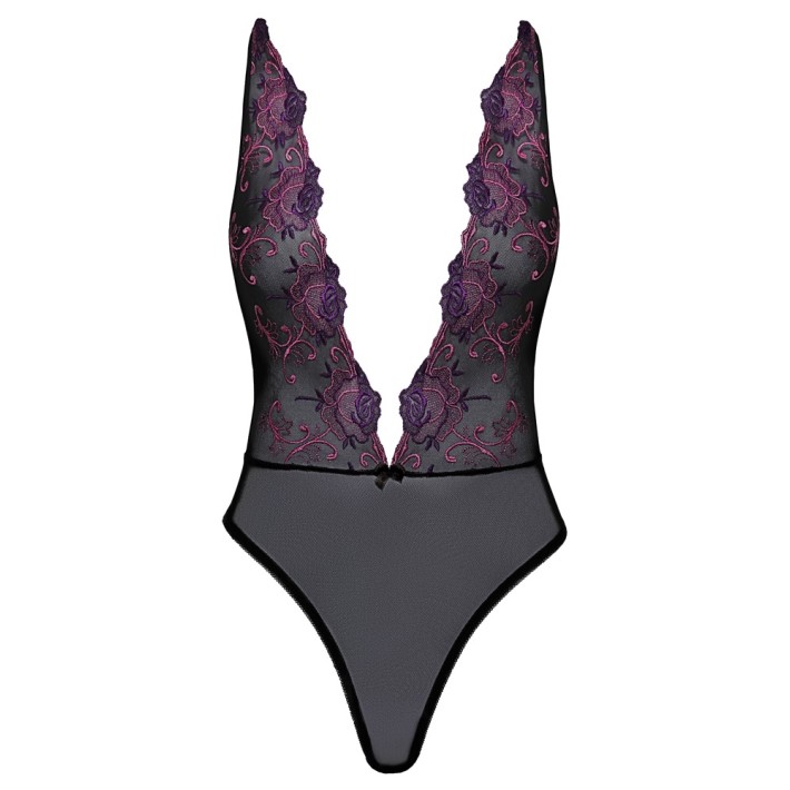 Body Kisaable Cu Broderie Florala Negru 4