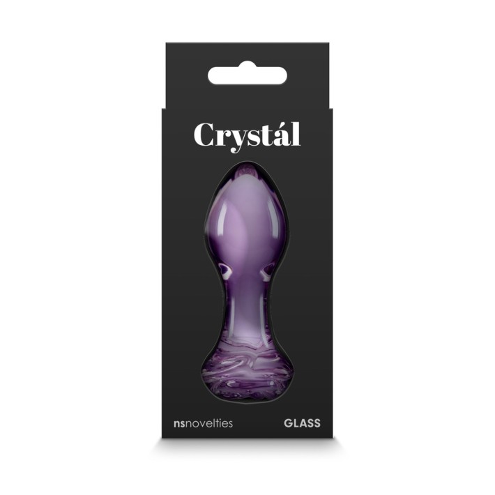 Dop Anal Din Sticla Crystal Rose, Lila, 9 Cm