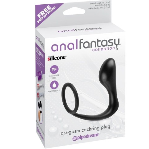 Pipedream - Anal Fantasy Collection, Inel Penis Si Dop Anal Ass Gasm Cockring, Negru, pasiune.ro