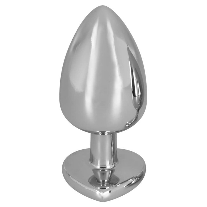 Dop Anal Diamond Butt Plug, Argintiu + Rosu Large, 9 Cm