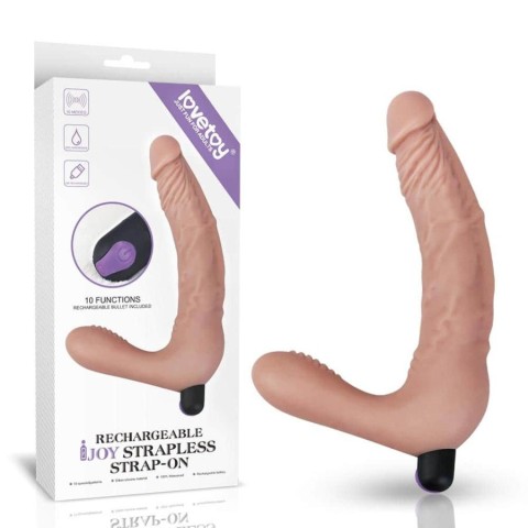 Vibratoare Realistice, Vibrator Realistic Dublu Ijoy Strapless Strap-on, Natural, 21 Cm, pasiune.ro