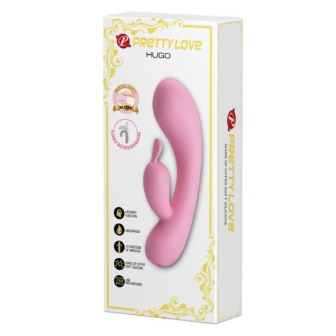 pretty, Vibrator Rabbit Hugo, Roz, 16.5 Cm, pasiune.ro