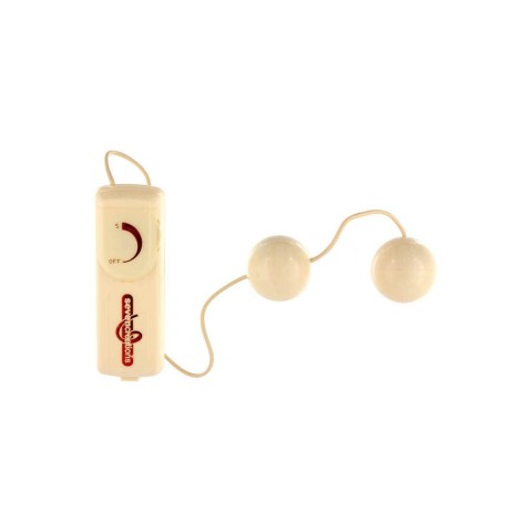 Bile vaginale, Bile Vaginale Cu Vibratii Orgasm Vibrating Balls, Alb, pasiune.ro