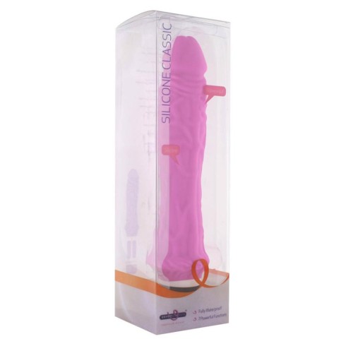 silicone, Vibrator Realistic Silicone Classic, Roz, 21 Cm, pasiune.ro