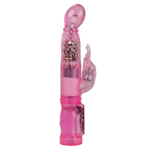 vibrator, Vibrator Cu Rabbit Happy Angel, Roz, 23 Cm, pasiune.ro