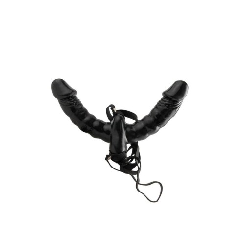 fetish, Strap-on Cu Vibratii Double Delight, Negru, pasiune.ro