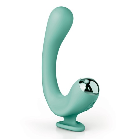 Vibratoare Duble, Vibrator Special Cu Functie Incalzire Reflexx Rabbit™ 2, Verde Menta, 17.5 Cm, pasiune.ro