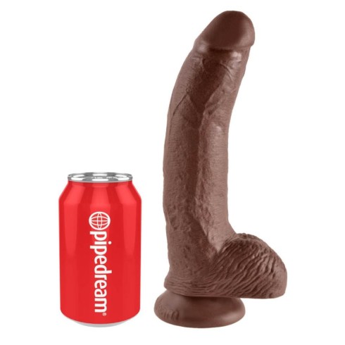 dildo, Dildo Clasic Cu Ventuza King Cock, Brun, 22.8 Cm, pasiune.ro