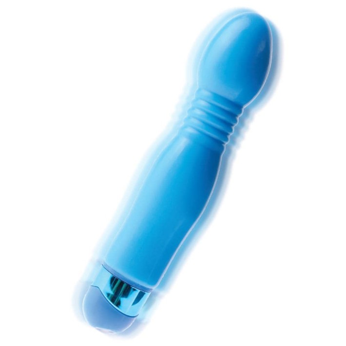 Vibrator Powder Puff Massager, Albastru, 16.5 Cm