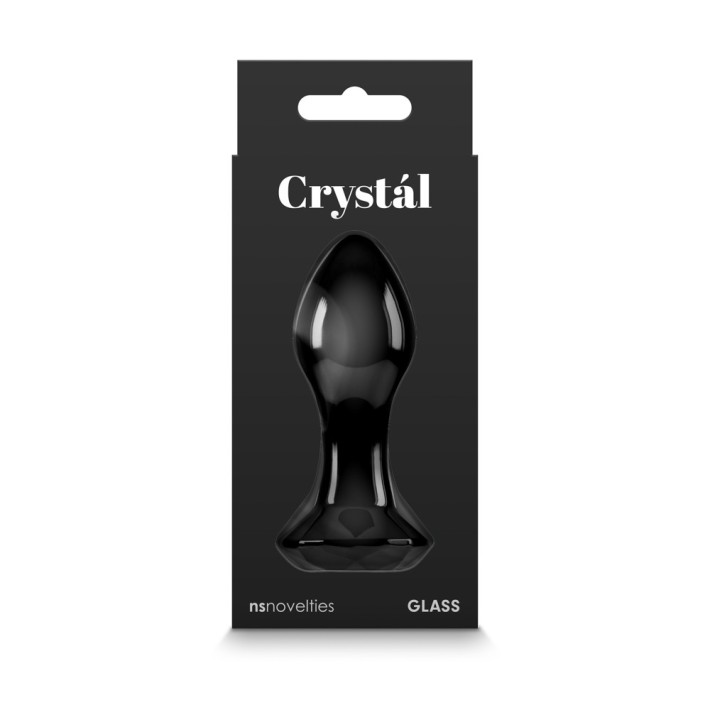 Dop Anal Din Sticla Crystal Gem, Negru, 9 Cm