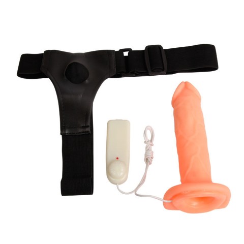 Strap On Cu Vibratii, Strap-on/extensie Penis Cu Vibratii Ultra Passionate, Natural, 17 Cm, pasiune.ro