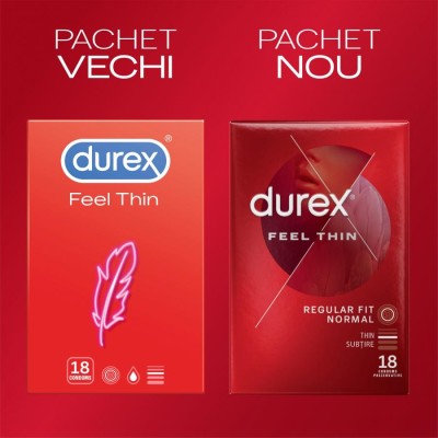 Prezervative Durex Feel Thin 18 Bucati