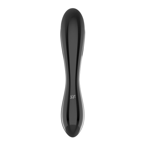 Dildouri Sticlametal, Dildo Texturat Din Sticla Borosilicata Dazzling Crystal 1, Negru, 17.5 Cm, pasiune.ro