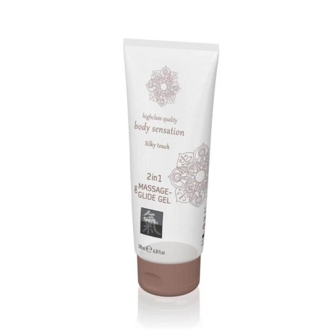 Masaj sexual, Lubrifiant + Gel Pentru Masaj Body Sensation Silky Touch, 200 Ml, pasiune.ro