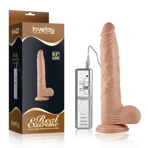 Vibratoare Realistice, Vibrator Realistic Cu Ventuza Real Extreme Dildo, Natural, 24 Cm, pasiune.ro