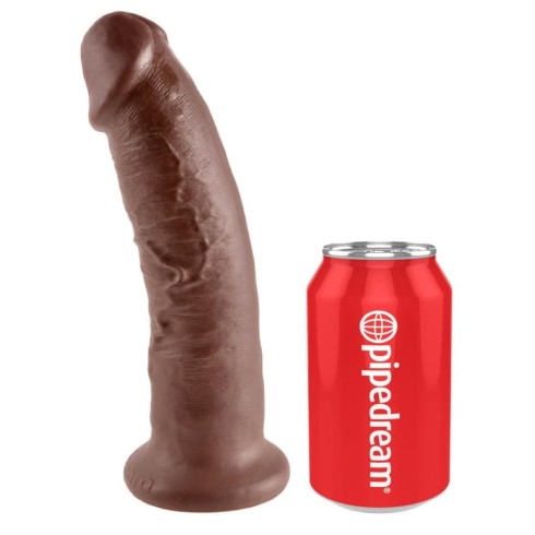 dildo, Dildo Clasic Cu Ventuza King Cock, Brun, 22.5 Cm, pasiune.ro