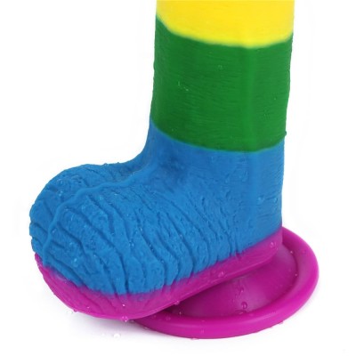Dildo Clasic Cu Ventuza Prider, Multicolor, 19.5 Cm