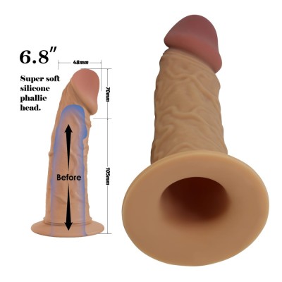 Strap-on Cu Vibratii Draven, Brun, 17.5 Cm