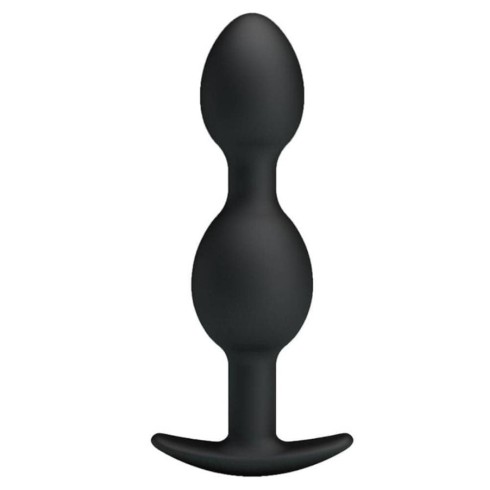 pretty, Dop Anal Heavy Balls Silicone Butt Plug 3, Negru, 10.5 Cm, pasiune.ro