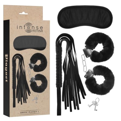 Set Erotic Fetish Cu Masca Pentru Ochi, Catuse Si Bici