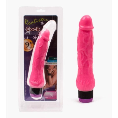 Vibratoare Realistice, Vibrator Realistic Cock, Roz, 22 Cm, pasiune.ro