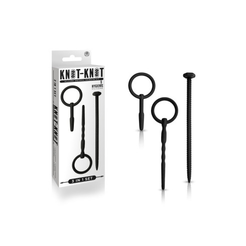 set, Set Dilatatoare Uretrale Knot-knot Silicone Urethral Sounding Kit I, Negru, pasiune.ro