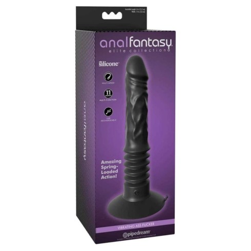 fantasy, Vibrator Anal Vibrating Ass Fucker, Negru, 30 Cm, pasiune.ro