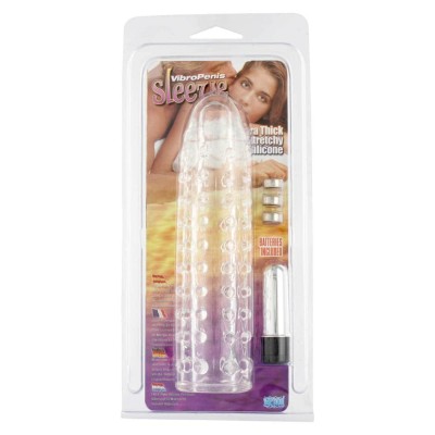 Manson Penis Cu Vibratii, Transparent, 17 Cm