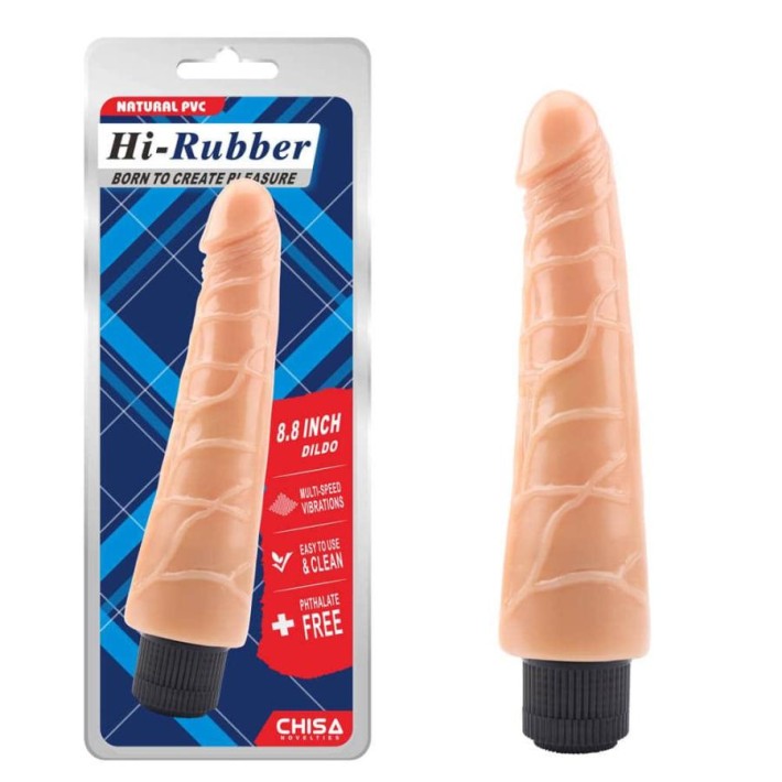 Vibrator Realistic Hi Rubber, Natural, 23 Cm