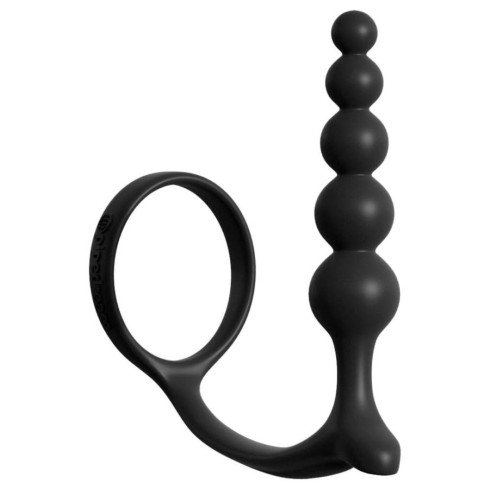 fantasy, Bile Anale Cu Inel Penis Ass-gasm Cockring, Negru, 12 Cm, pasiune.ro