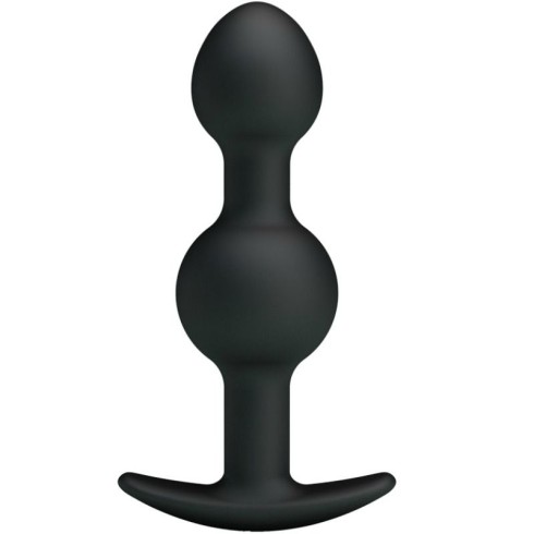 Dop Anal Heavy Balls Silicone Butt Plug 2, Negru, 10 Cm