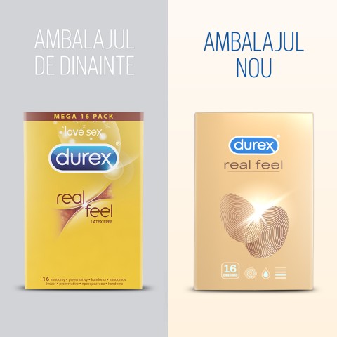 Prezervative, Prezervative Durex Real Feel 16 Buc, pasiune.ro