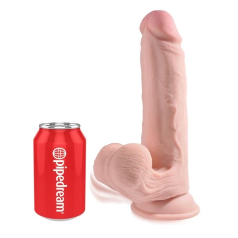 dildo, Dildo Clasic Cu Balans Testicule King Cock Triple Density, Natural, 22.8 Cm, pasiune.ro