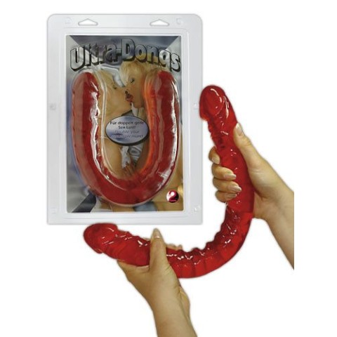 Dildouri Duble, Dildo Dublu Ultra-dong, Rosu, 43 Cm, pasiune.ro