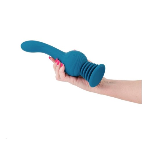 fun, Vibrator Special Extra Puternic Cu Functie Rotatie Revolution Earthquake, Albastru, 24 Cm, pasiune.ro