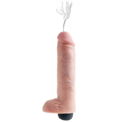 Dildo Realistic Cu Functie De Ejaculare King Cock, Natural, 25 Cm