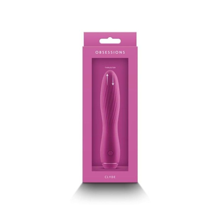 Vibrator Clasic Obsession Clyde, Roz Inchis, 17 Cm