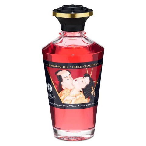 Masaj sexual, Ulei Afrodiziac Cu Efect De Caldura Sparkling Strawberry Wine, 100 Ml, pasiune.ro
