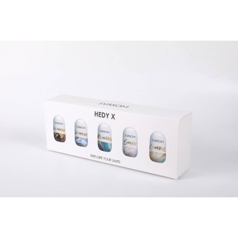 Svakom, Set 5 Masturbatoare Hedy X-5 Mixed Textures Translucid, pasiune.ro