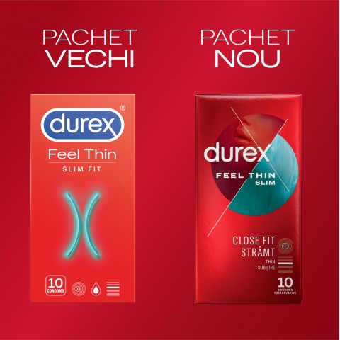 Prezervative, Prezervative Durex Feel Thin Slim Fit, 10 Buc, pasiune.ro