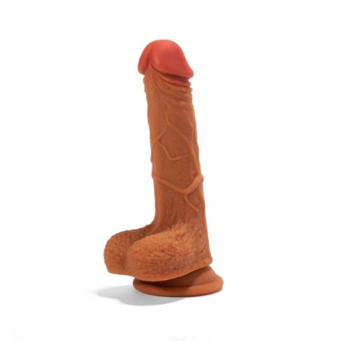 x-men, Dildo Realistic Dublu-stratificat, Brun, 21 Cm, pasiune.ro